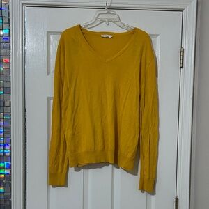 Yellow V-Neck Women's Sweater